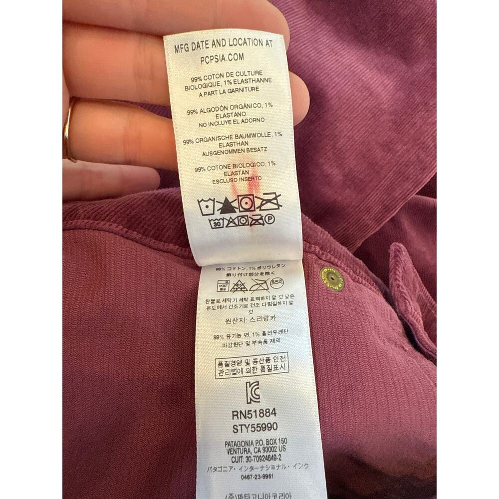 Patagonia Purple Fuschia Grand Pitch Corduroys EUC Sz 28 Pockets Organic Cotton - Picture 9 of 15